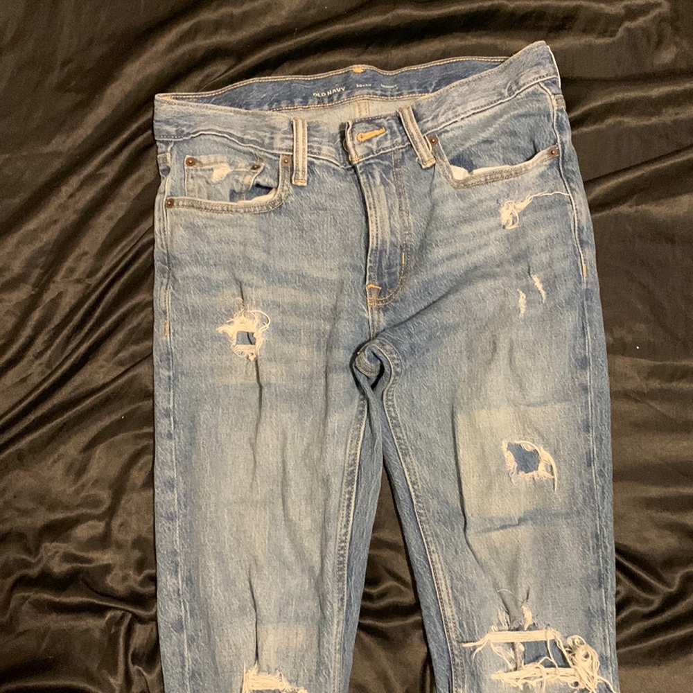 Old Navy light blue ripped skinny jeans